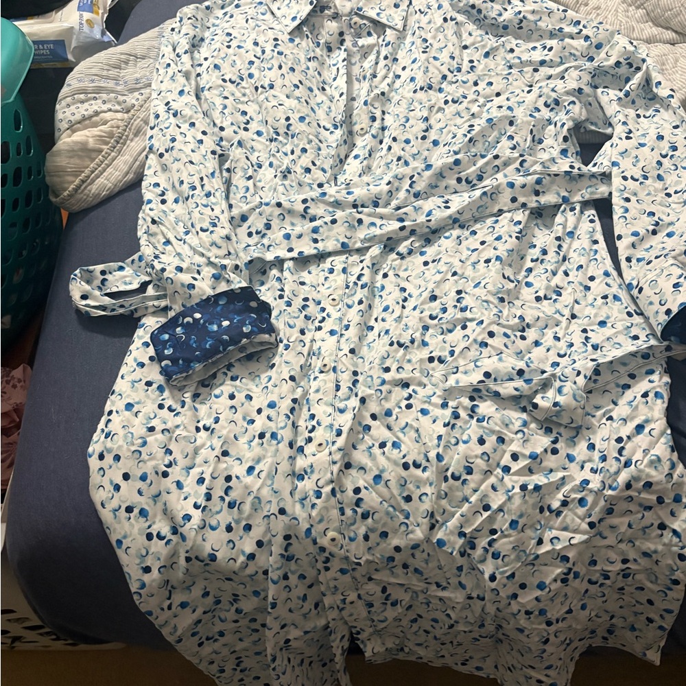 Foxcroft Blue and White Patterned dress